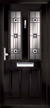 Ludlow composite door in black with black frame